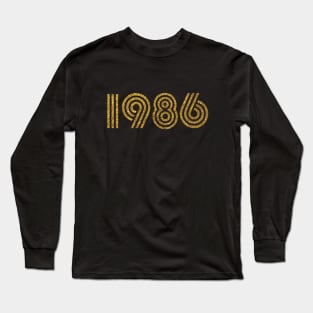 1986 Birth Year Glitter Effect Long Sleeve T-Shirt